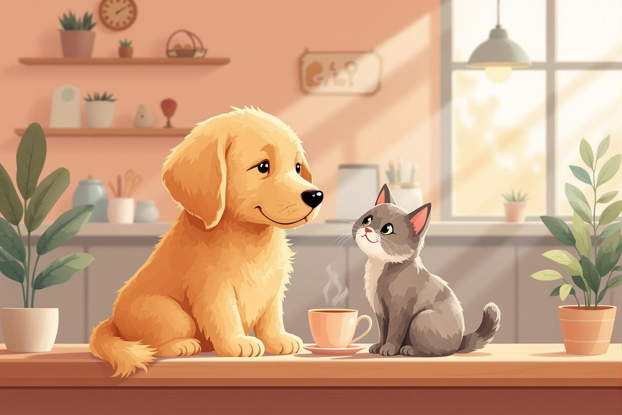短剧在线 - 《咖啡店的猫》第8集：新来的小金毛